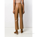 2021 New Arrivals Solid Leather Long Women's Pants